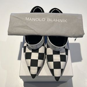 Manolo Blahnik Checkered Flats